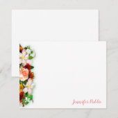 Hand Script Waterverf Flowers Kleurrijke Sjabloon (Voorkant / Achterkant)