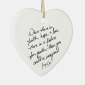 Hand-Scripted Faith Hope and Love Spiritual Heart  Keramisch Ornament (Rechts)