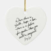 Hand-Scripted Faith Hope and Love Spiritual Heart  Keramisch Ornament (Achterkant)