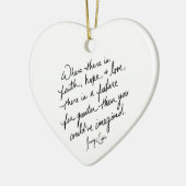 Hand-Scripted Faith Hope and Love Spiritual Heart  Keramisch Ornament (Links)