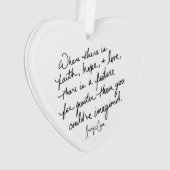Hand-Scripted Faith Hope and Love Spiritual Heart Ornament (voorkant)