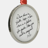 Hand-Scripted Faith Hope and Love Spiritual Round Metalen Ornament (Rechts)