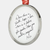 Hand-Scripted Faith Hope and Love Spiritual Round Metalen Ornament (Links)