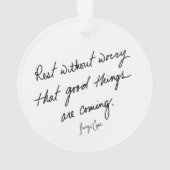 Hand-Scripted Good Things Are Coming Inspirational Ornament (achterkant)