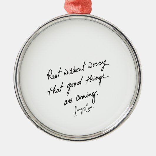 Hand-Scripted Good Things Inspirational Metalen Ornament (Voorkant)