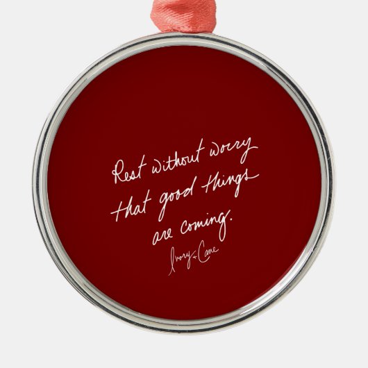 Hand-Scripted Good Things Red Inspirational Metalen Ornament (Voorkant)