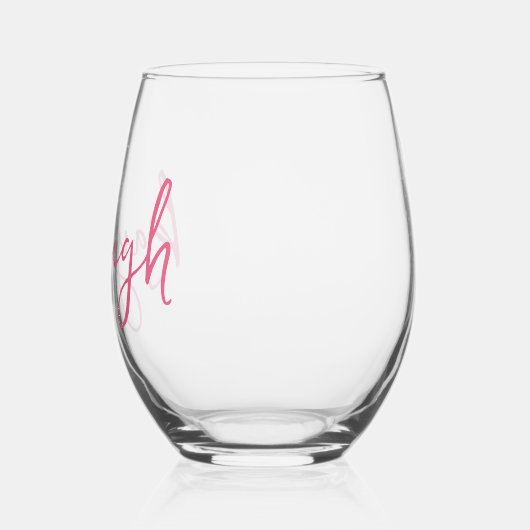 Hand Scripted Naam Bachelorette Bruidsfeest Wijnglas Zonder Voet (Links)