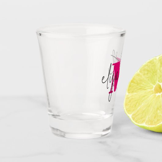 Hand Scripted Naam Monogram Shot Glas (Links)