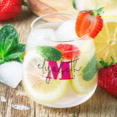 Hand Scripted Naam Monogram Wijnglas Zonder Voet