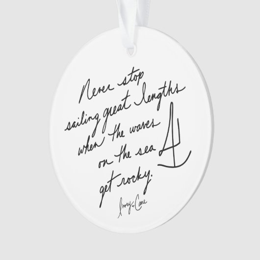 Hand-Scripted Never Stop Sailing Inspirational Ornament (voorkant)