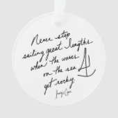 Hand-Scripted Never Stop Sailing Inspirational Ornament (voorkant)