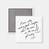 Hand-Scripted Never Stop Sailing Spiritual BW Magneet (Voorkant / Achterkant)