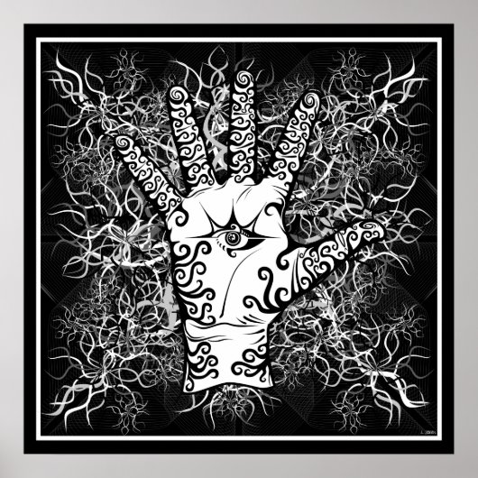 hand/sensoren/elektriciteit - Poster (Voorkant)