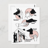 Hand Shadow Puppets, Leuke Trick, Humor,  Briefkaart (Voorkant / Achterkant)