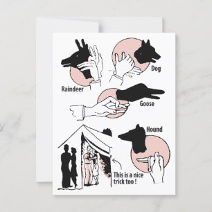 Hand Shadow Puppets, Leuke Trick, Humor,  Briefkaart