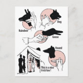 Hand Shadow Puppets, Leuke Trick, Humor, Briefkaart (Voorkant)