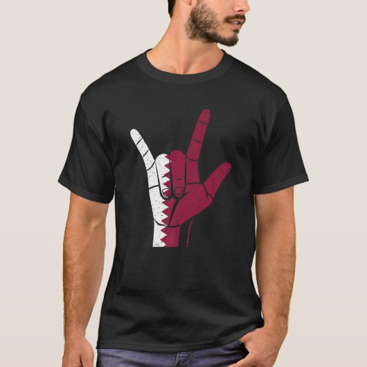 Hand Sign Qatar Flag   T-shirt (Voorkant)