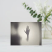 Hand silhouet vorm horror griezelige enge hulp briefkaart (Staand voorkant)