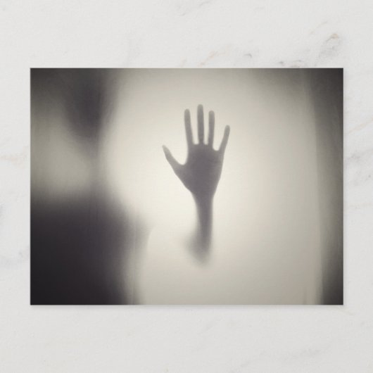 Hand silhouet vorm horror griezelige enge hulp briefkaart (Voorkant)