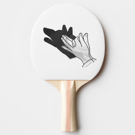 Hand Silhouet Wolf Tafeltennisbatje (Voorkant)