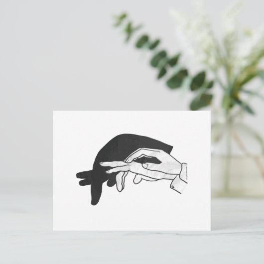 Hand Silhouette Anteater Briefkaart (Staand voorkant)
