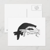 Hand Silhouette Anteater Briefkaart (Voorkant / Achterkant)