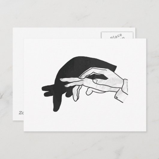 Hand Silhouette Anteater Briefkaart (Voorkant / Achterkant)