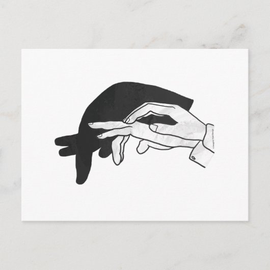 Hand Silhouette Anteater Briefkaart (Voorkant)
