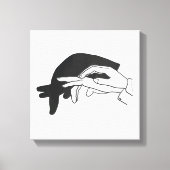 Hand Silhouette Anteater Canvas Afdruk (Voorkant)