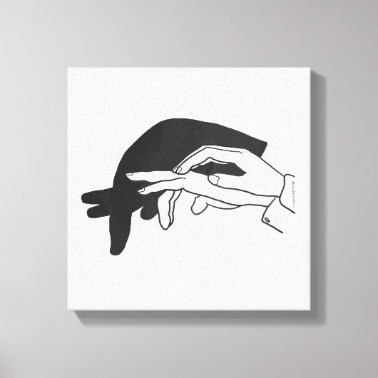Hand Silhouette Anteater Canvas Afdruk (Voorkant)