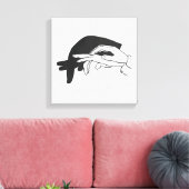 Hand Silhouette Anteater Canvas Afdruk (Insitu (Woonkamer))
