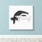 Hand Silhouette Anteater Canvas Afdruk (Insitu (Houten vloer))
