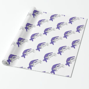 Hand Silhouette Anteater Paars Cadeaupapier