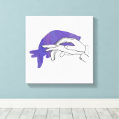 Hand Silhouette Anteater Paars Canvas Afdruk (Insitu (Houten vloer))