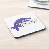 Hand Silhouette Anteater Paars Drankjes Onderzetter (Linkerzijde)