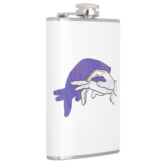 Hand Silhouette Anteater Paars Heupfles (Rechts)