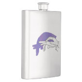 Hand Silhouette Anteater Paars Heupfles (Rechts)