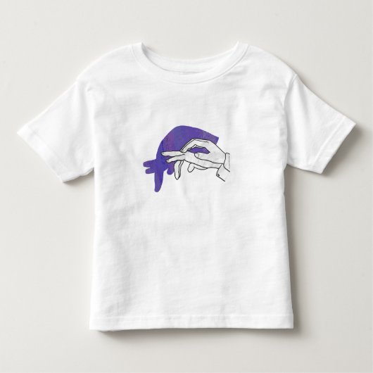 Hand Silhouette Anteater Paars Kinder Shirts (Voorkant)