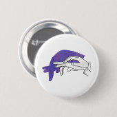Hand Silhouette Anteater Paars Ronde Button 5,7 Cm (Voorkant /achterkant)