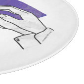 Hand Silhouette Anteater Paars Snijplank (Hoek)