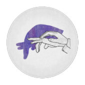 Hand Silhouette Anteater Paars Snijplank (Voorkant)