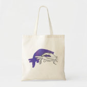 Hand Silhouette Anteater Paars Tote Bag (Voorkant)
