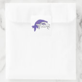 Hand Silhouette Anteater Paars Vierkante Sticker (Tas)