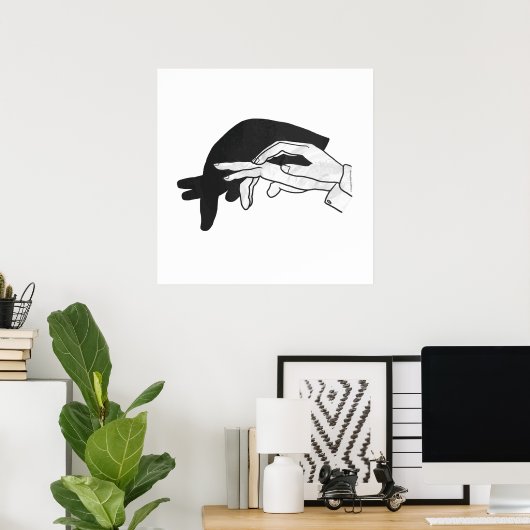 Hand Silhouette Anteater Poster (Thuiskantoor)