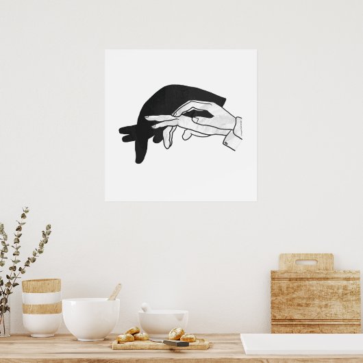 Hand Silhouette Anteater Poster (Keuken)