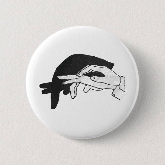 Hand Silhouette Anteater Ronde Button 5,7 Cm (Voorkant)