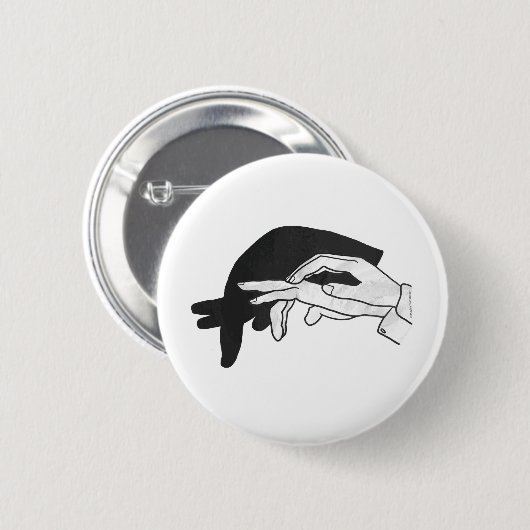 Hand Silhouette Anteater Ronde Button 5,7 Cm (Voorkant /achterkant)