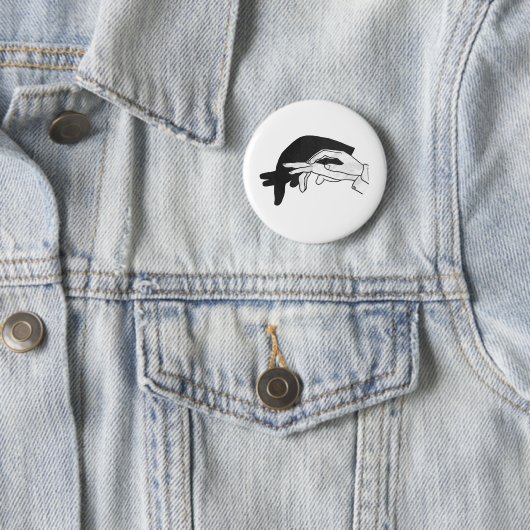 Hand Silhouette Anteater Ronde Button 5,7 Cm (In situ)