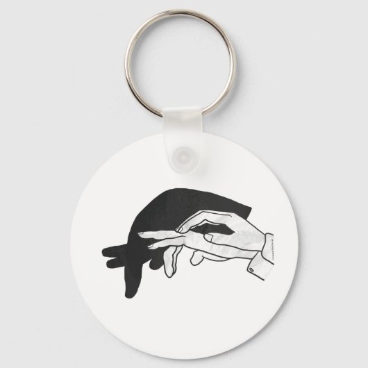 Hand Silhouette Anteater Sleutelhanger (Voorkant)