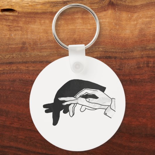 Hand Silhouette Anteater Sleutelhanger (Voorkant)